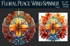 Peace Symbol Wind Spinner, Floral Wind Spinner, Hippie, 2 Product Image 1