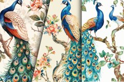 Watercolor Peacock Digital Paper Bundle Product Image 6