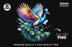 watercolor peacock png, peacock clipart, watercolor bird design, boho peacock art, elegant peacock printable, watercolor feather clipart, peacock sublimation design, nature watercolor animal, peacock illustration png, watercolor animal clipart