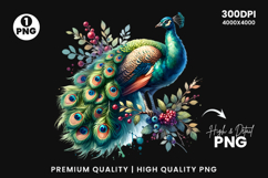 watercolor peacock png, peacock clipart, watercolor bird design, boho peacock art, elegant peacock printable, watercolor feather clipart, peacock sublimation design, nature watercolor animal, peacock illustration png, watercolor animal clipart