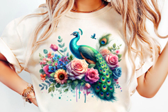 watercolor peacock png, peacock clipart, watercolor bird design, boho peacock art, elegant peacock printable, watercolor feather clipart, peacock sublimation design, nature watercolor animal, peacock illustration png, watercolor animal clipart