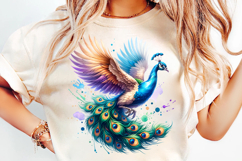 watercolor peacock png, peacock clipart, watercolor bird design, boho peacock art, elegant peacock printable, watercolor feather clipart, peacock sublimation design, nature watercolor animal, peacock illustration png, watercolor animal clipart