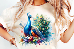 watercolor peacock png, peacock clipart, watercolor bird design, boho peacock art, elegant peacock printable, watercolor feather clipart, peacock sublimation design, nature watercolor animal, peacock illustration png, watercolor animal clipart