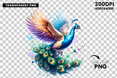 watercolor peacock png, peacock clipart, watercolor bird design, boho peacock art, elegant peacock printable, watercolor feather clipart, peacock sublimation design, nature watercolor animal, peacock illustration png, watercolor animal clipart