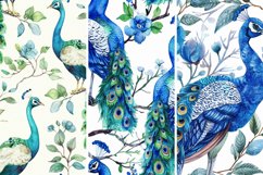 Watercolor Peacock Seamless Pattern Digital Paper Bundle Product Image 4