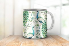 Watercolor Peacock Seamless Pattern Digital Paper Bundle Product Image 3