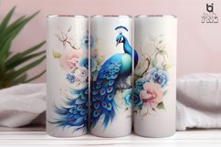 Watercolor Peacock Sublimation Tumbler Design Product Image 4