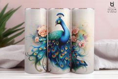 Watercolor Peacock Sublimation Tumbler Design Product Image 6