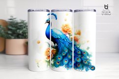 Watercolor Peacock Tumbler Sublimation Bundle Product Image 2