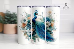 Watercolor Peacock Tumbler Sublimation Bundle Product Image 14