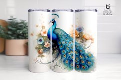 Watercolor Peacock Tumbler Sublimation Bundle Product Image 4