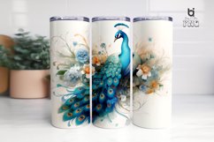 Watercolor Peacock Tumbler Sublimation Bundle Product Image 6