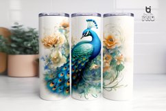 Watercolor Peacock Tumbler Sublimation Bundle Product Image 8