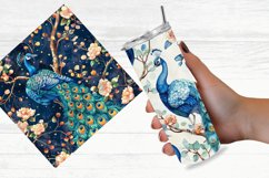 Watercolor Peacock Digital Paper Bundle Product Image 5