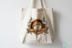 Watercolor Peeking Christmas Snowman Product Image 3