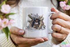 Watercolor Peeking Christmas Snowman Product Image 4