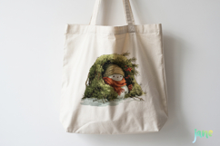 Watercolor Peeking Christmas Snowman Product Image 3