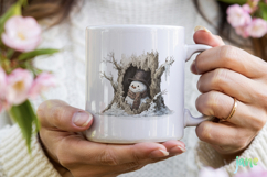 Watercolor Peeking Christmas Snowman Product Image 4