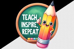 Watercolor pencil thumbs up chalkboard Teach Inspire Repeat quote print 20 oz tumbler skinny mug wrap clipart t-shirt sublimation printable design