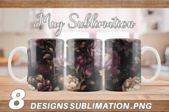 Peonies Flower Mug sublimation design Product Image 1