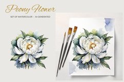 Peony Flower - Set of Watercolor - AI- generated Product Image 3