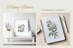 Peony Flower - Set of Watercolor - AI- generated Product Image 11