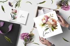 Watercolor Peony flower Clipart Product Image 4