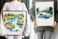 People Go River Tubing Watercolor Clipart Bundle Product Image 4
