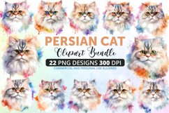 Persian Cat Clipart,Cute Cat Clipart,Watercolor Cats,Floral Cat,Persian Cat Stickers,Persian Cat Portrait,Cat Lover Gifts,Digital Cat Art,Persian Cat Lover,Commercial Use,Kitten Clipart,