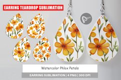 Earring Teardrop Watercolor Phlox Petals Product Image 1