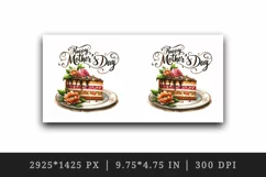 Watercolor piece of cake and flowers Happy Mother Day greeting quote print 20 oz tumbler skinny mug wrap clipart t-shirt sublimation printable design
