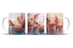 Pigs Mug Wrap Sublimation Designs, Pigs Mug Wrap, Pigs Png