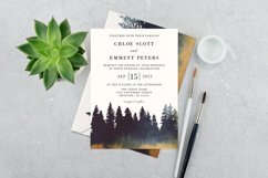 Watercolor Pine Tree Forest Wedding Invitation Template Product Image 1