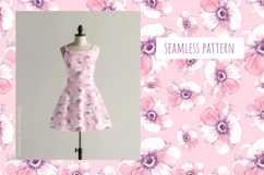 Watercolor Pink Floral Seamless Pattern Product Image 2