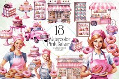 Watercolor Pink Bakery Sublimation Product Image 1