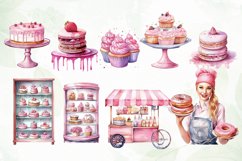Watercolor Pink Bakery Sublimation Product Image 3