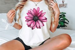 Watercolor Pink Black Eyed Susan Flower Clipart Bundle Product Image 3