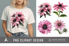 Watercolor Pink Black Eyed Susan Flower Clipart Product Image 1