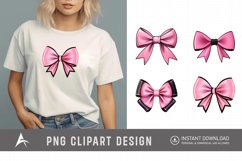 Watercolor Pink Bow Clipart Product Image 1