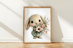 Watercolor Pink Bunnies Easter Clipart Product Image 2