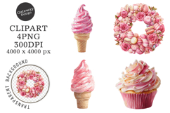 Watercolor Pink Candy Clipart Product Image 1