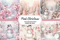 Watercolor Pink Pastel Christmas Background Product Image 1