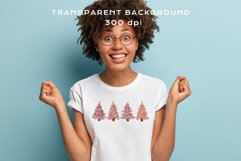Download Watercolor Pink Christmas Pine Trees Sublimation Designs PNG  tshirt dtf With Transparent Background for your T-shirt or tumbler Kids Clothes dtf Design