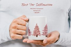 Download Watercolor Pink Christmas Pine Trees Sublimation Designs PNG  tshirt dtf With Transparent Background for your T-shirt or tumbler Kids Clothes dtf Design