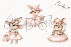 Watercolor Pink Elegant Bunny Clipart | Spring PNG Product Image 3
