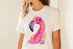 Watercolor Pink Flamingo Sublimation Design PNG Product Image 3