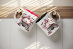 Watercolor pink glamour Halloween carriage pumpkins flowers roses print 20 oz tumbler skinny mug wrap clipart t-shirt sublimation printable design