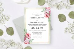 Watercolor Pink Green Wedding Invitation Product Image 1