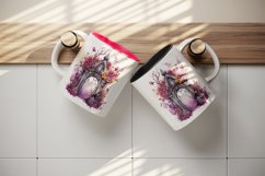 Watercolor Pink Halloween creaky door flowers roses autumn leaves 20 oz tumbler skinny mug wrap clipart t-shirt sublimation printable design