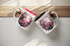 Watercolor Pink Halloween dark scary night moon flowers roses 20 oz tumbler skinny mug wrap clipart t-shirt sublimation printable design